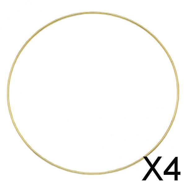 4xGold Metal Dream Catcher Dreamcatcher Rings Wreath Macrame Craft Hoops 10cm