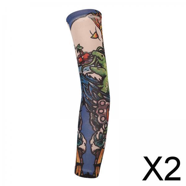 2xUnisex Cooling Arm Sleeves Tattoo Cover up for Walking Basketball Tennis F