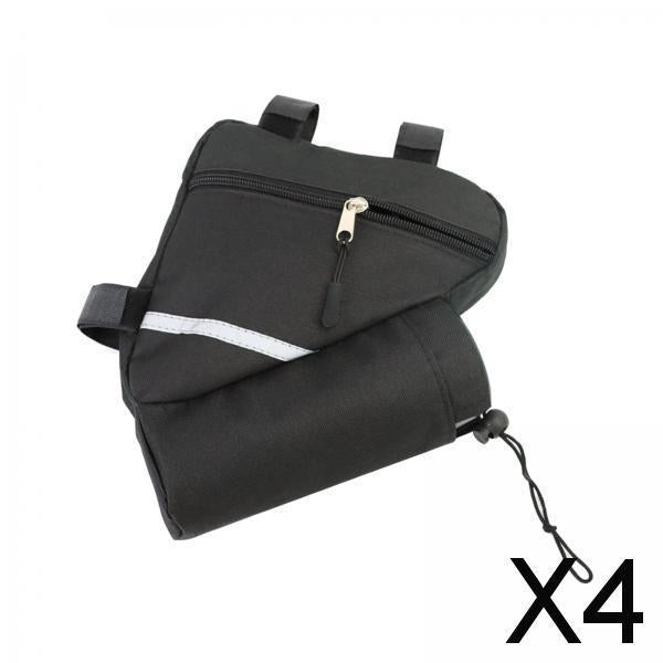 4xTriangle Bike Frame Bag Cycling Bicycle Pouch Sports for Repair Tools Cards With Bottle Holder