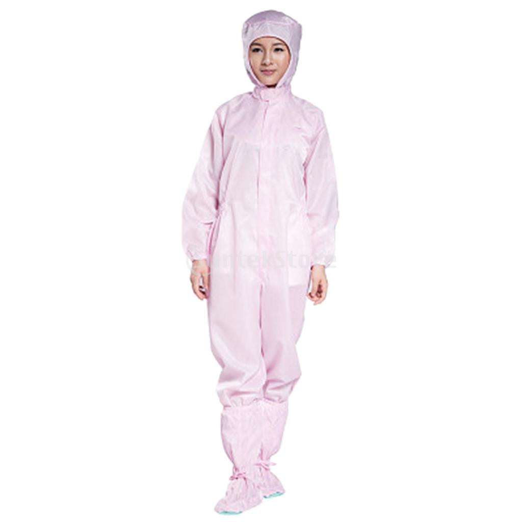 Protective Clothing Dust-proof Coverall Suit Isolation Clothing M Pink