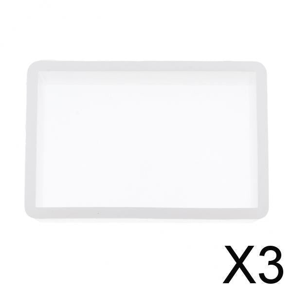 3xWhite Resin Mold Rectangle Silicone Mould Jewelry Mold Flower Pot Making