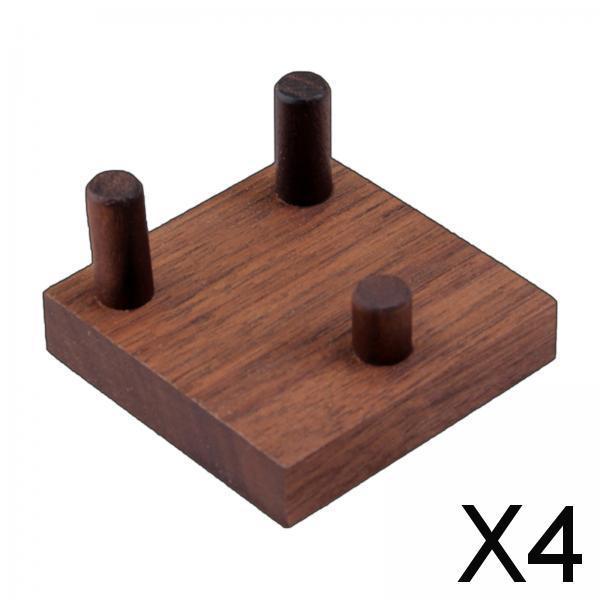 4xWooden base rocks Display Holder Wood for show Display Home Shop Window small