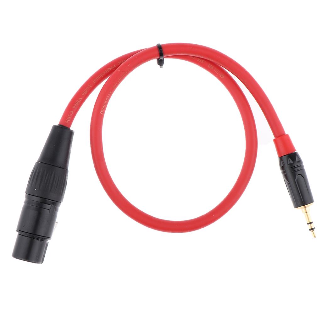 3.5mm 1/8 Male to 3 Pin XLR Female Headphone Microphone Audio Cable 50cm"