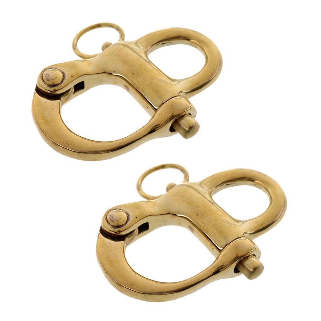 2Pieces 5cm 2inch Fixed Bail Copper Snap Shackle Sailing Boat Yacht Hardware
