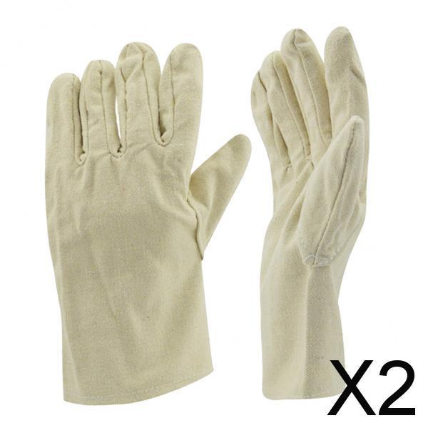 2xDurable Anti-slip Canvas Garden Gloves Safety Protection Grip Work Gloves