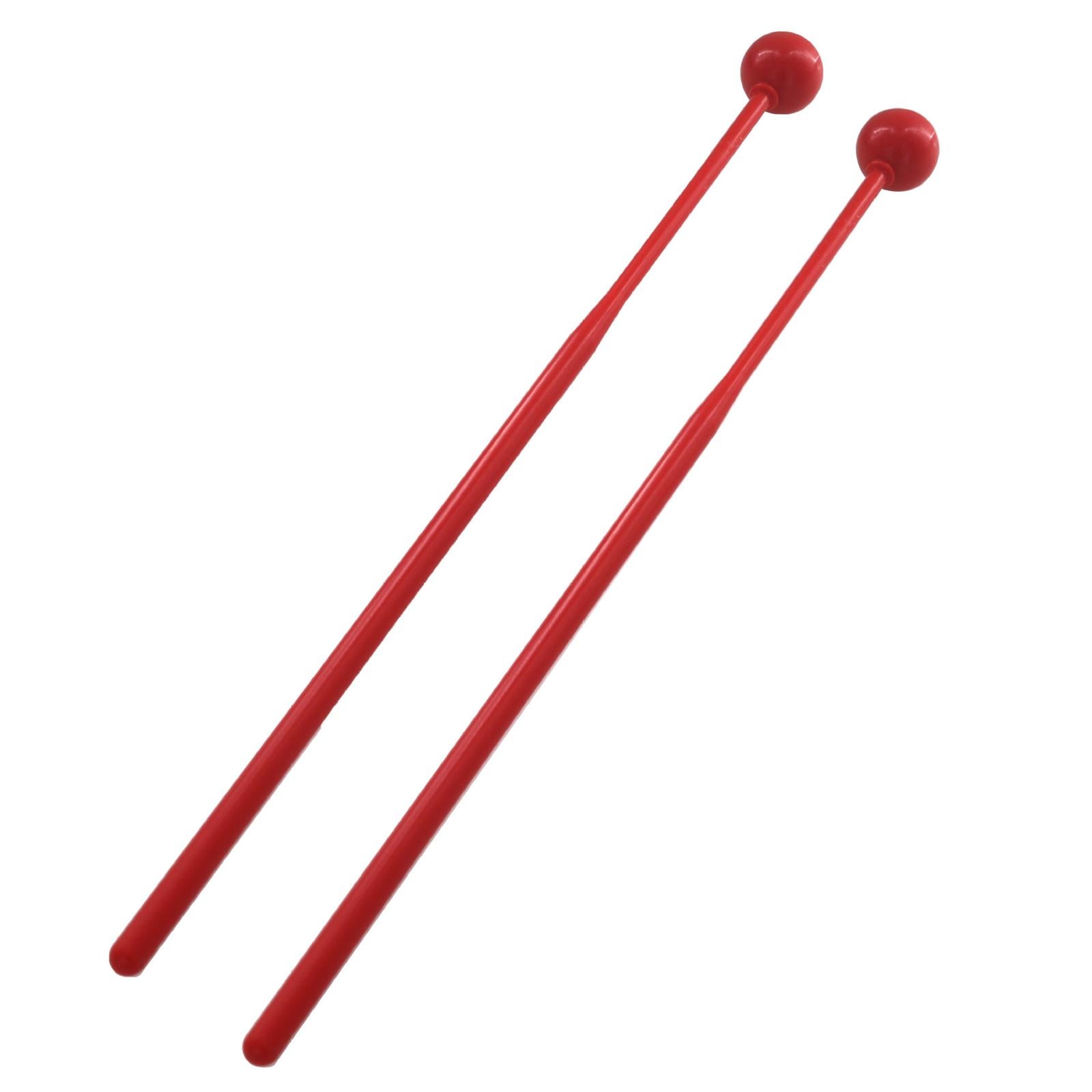 2 Pieces Plastic Drum Percussion Sticks 30cm for Woodblock Kids Energy Chime Red