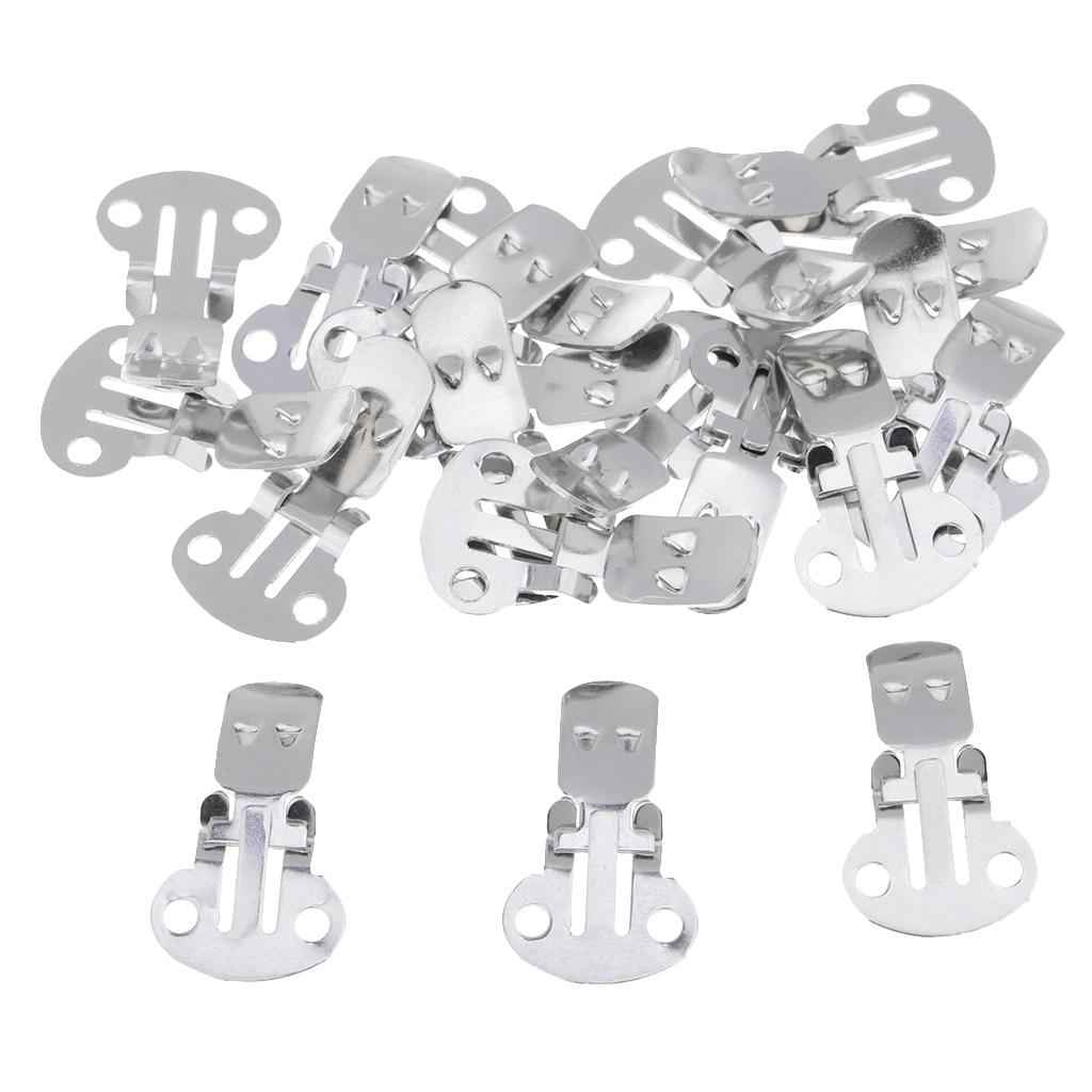 20 Pieces Stainless Steel Flat Blank Shoe Clips DIY Crafts Findings Small