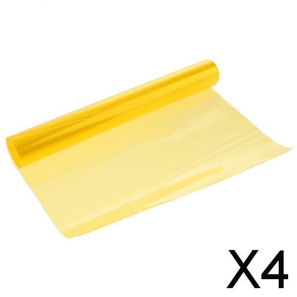 4xFog Light Protector Sticker Headlights Vinyl Film Glossy  Yellow