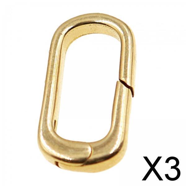 3xSolid Gold Oval Snap Push Connector Lock Metal Lobster Clasps Jewelry Making