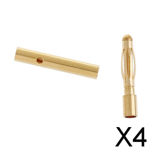 4x10 Pairs 2.0mm Gold-plated Banana Plug Connector DIY RC Battery ESC Motor