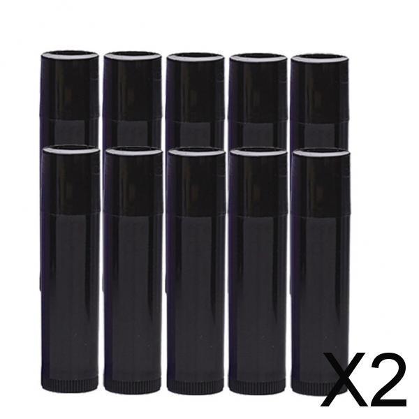 2x10x 5G Empty Lipstick Tubes Refillable Lip Gloss Balm Bottles Vials Black