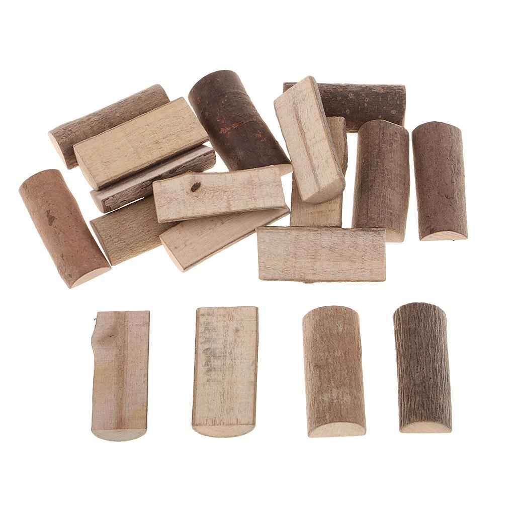 20 Pieces 15x35mm Natural Tree Wood Sticks Logs Tree Stumps Blocks Wooden Pieces for Arts & Crafts, Home Decoration, Wedding Event Ornaments