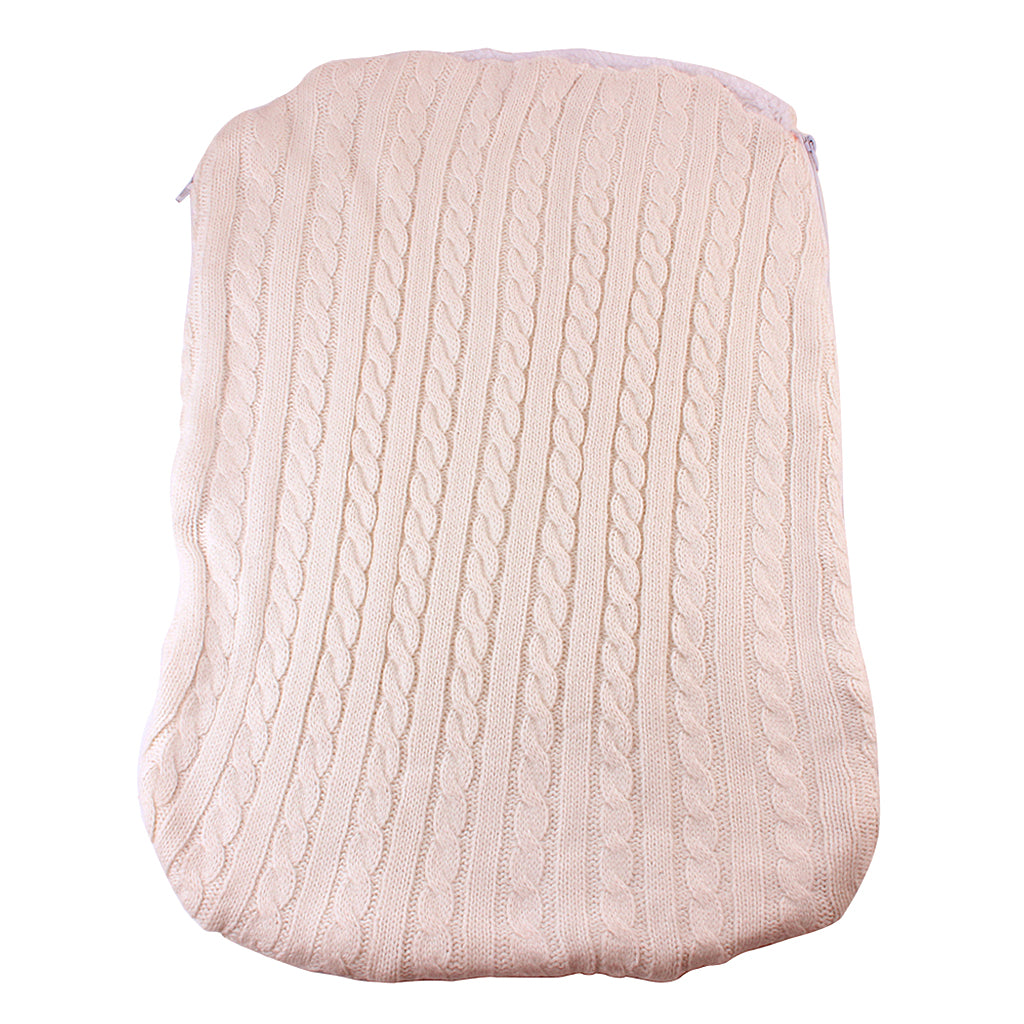 Baby Infant Knit Crochet Swaddle Wrap Swaddling Blanket Sleeping Bag Beige
