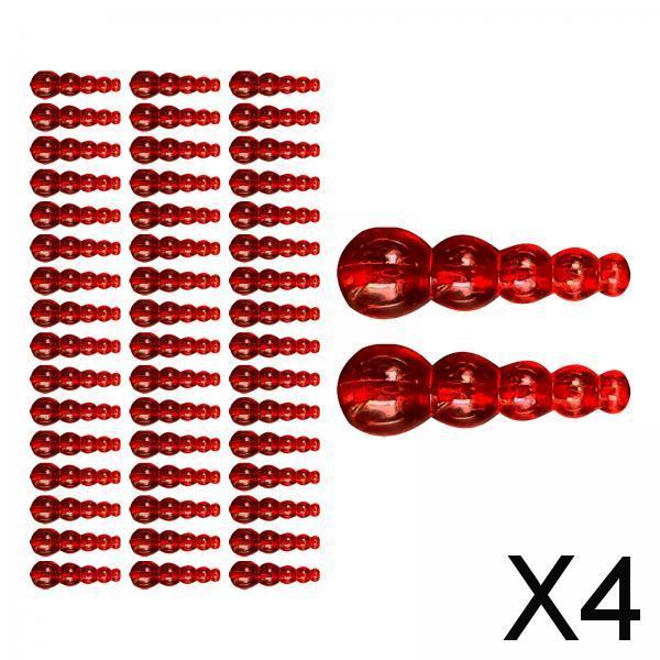 4x50Pcs Stacked Fishing Beads Kit Fishing Lures Tackle for Perch Trout Walleye Red