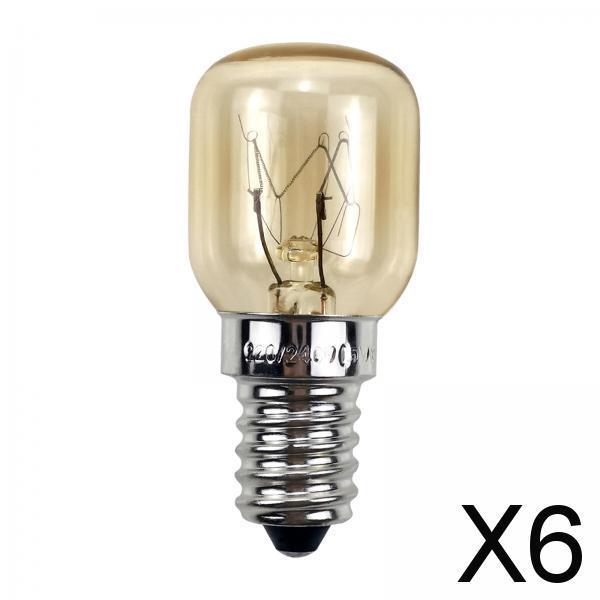 6x2Pcs Oven Light Bulb 2700K Microwave Light Bulb for Refrigerator Stoves Oven 25 W
