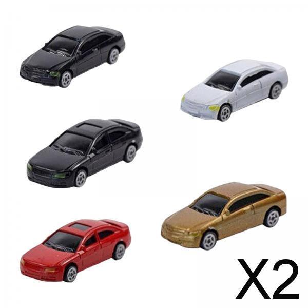 2x5Pcs Mini Scale Model Car 1:87 Trains Landscape Building Diorama Decoration