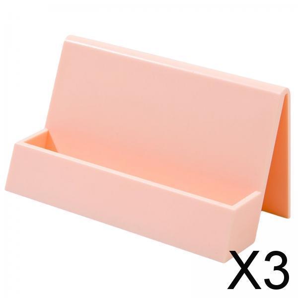 3xName Card Rack Durable Office Supplies Sturdy for Countertop Desk Desktop Pink