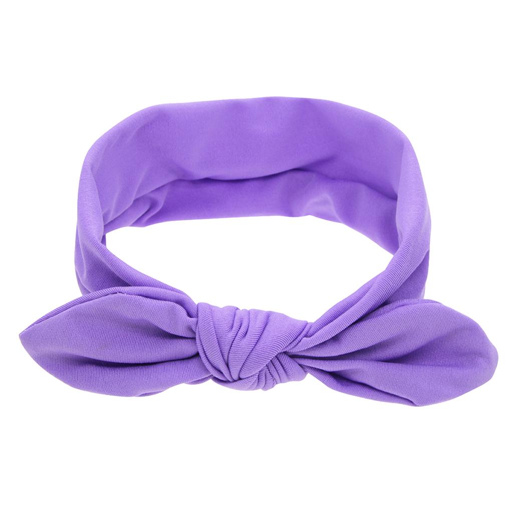 Baby Toddler Girls Kids Bow Knot Turban Headband Hair Band Headwrap Purple