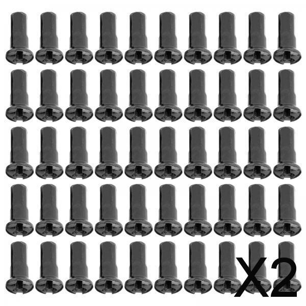 2x50Pcs Bike Spoke Nipples Spoke Decoration End Tips Nipples Bicycle Spoke Cap 13mm  13G Black
