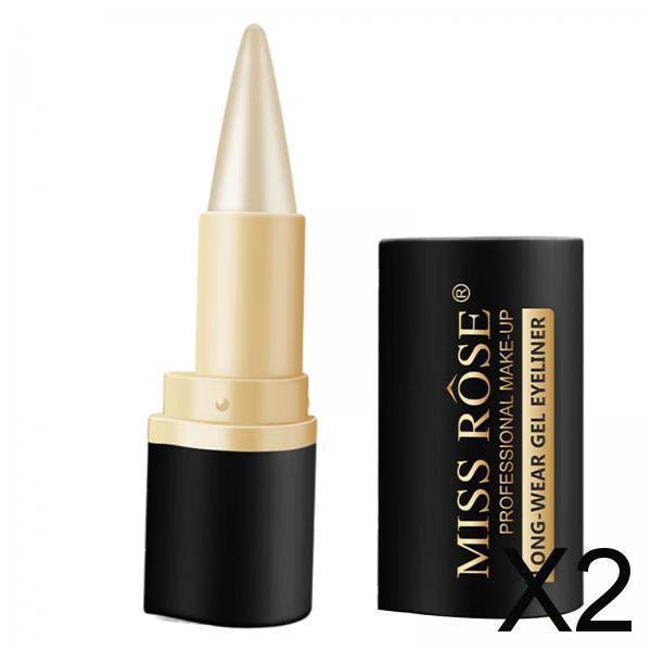 2xEye Liner Pencil Waterproof Longwearing for Women No Sharpener Required 01 Silver