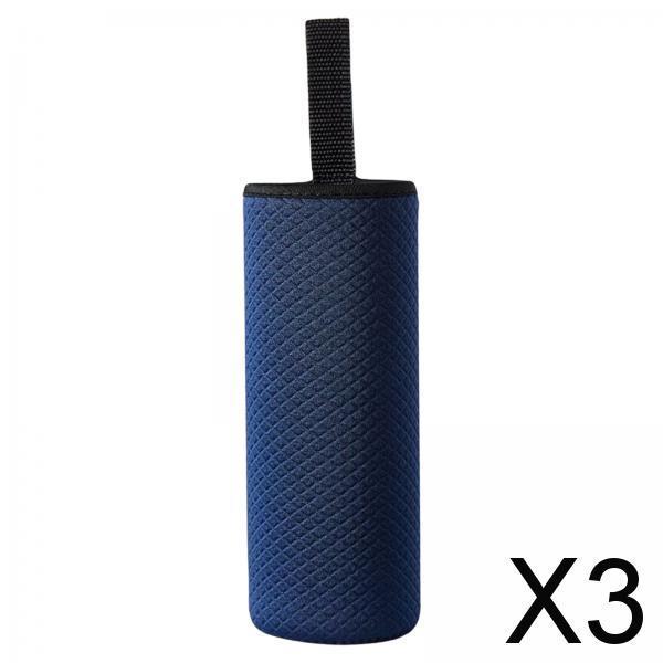 3xNeoprene Water Bottle Carrier Bag Cup Sleeve Holder Embossed 550ml Navy