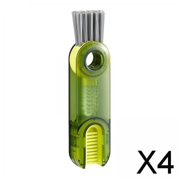 4xMini Cleaning Brush Washing Tool Detail Brush for Cups mug Kitchen Transparent Green