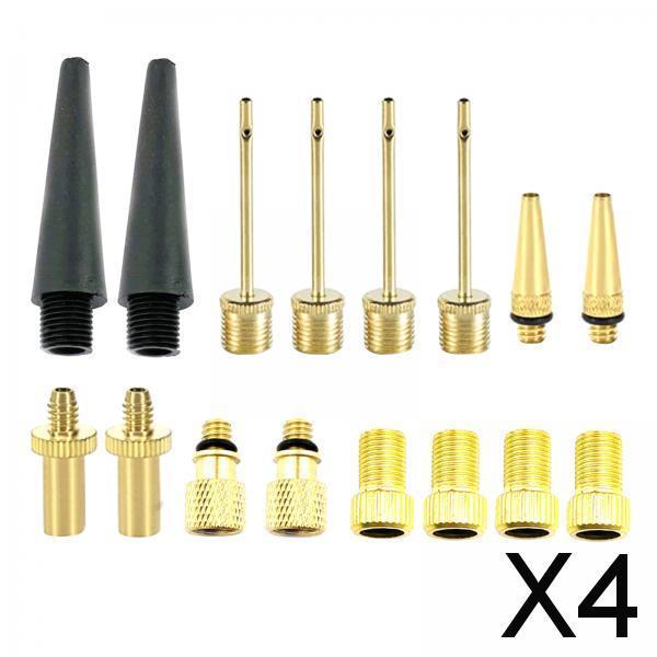 4xPresta Schrader Valve Adaptor Bike Pump Adapters Nozzle Air Compressor Set 2