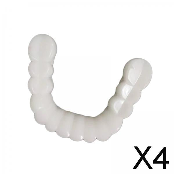 4xResin Teeth Veneers Comfortable Dentures Tooth Cover Removable Reusable Lower Cover