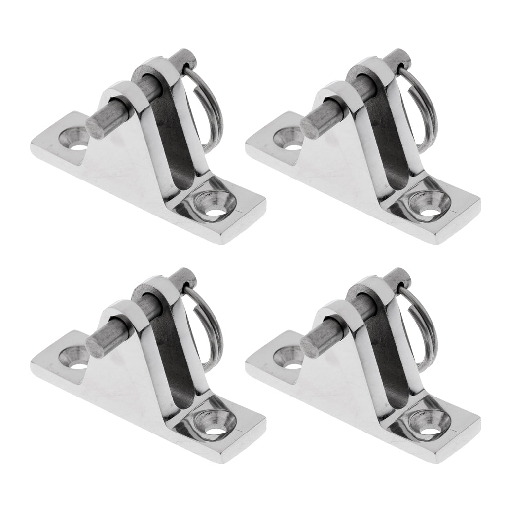 4 Piece Stainless Steel Boat Bimini Top Deck Hinge Fitting Quick Release Pin