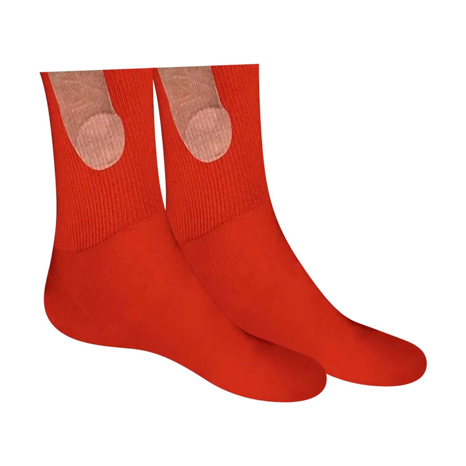 Sock Cycling Sock Casual Socks Soft Funny Men and Women for Women Men Couple 46cm Red