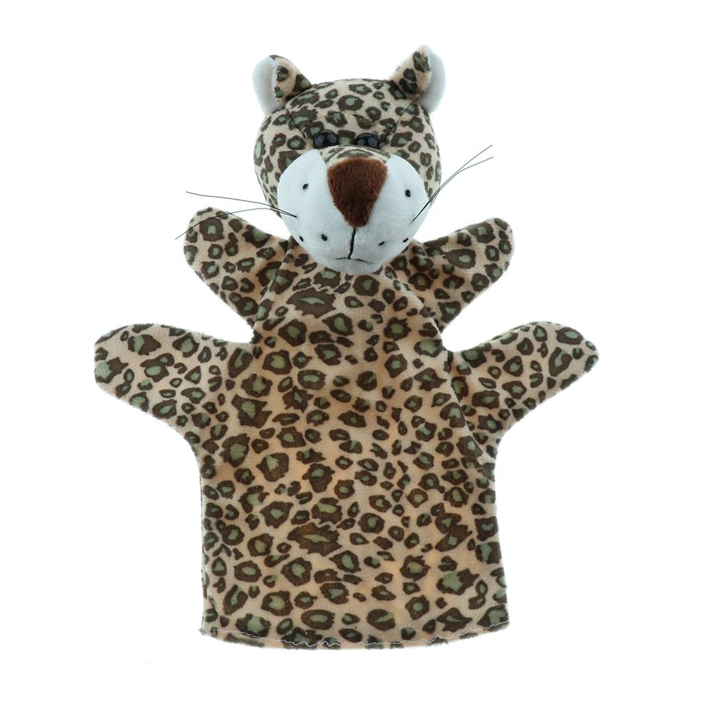 Story Learning Kids Zoo Plush Toy Animal Hand Glove Puppets Leopard