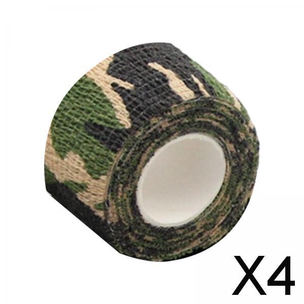 4xSelf Adhesive Bandage Band for Fingers Wrist Ankle Hiking First Aid Supplies Green Color Black