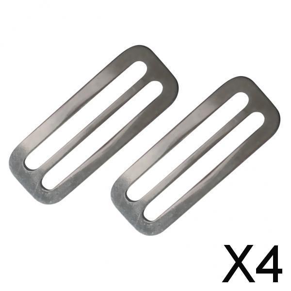 4x2 Pieces 2 Weight Belt Slide Stainless Steel Stopper Keeper 2mm Thickness "