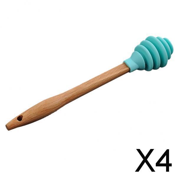4xSilicone Honey Dipper Spoon Drizzle Stick Dip Spiral Server Gadget Tool