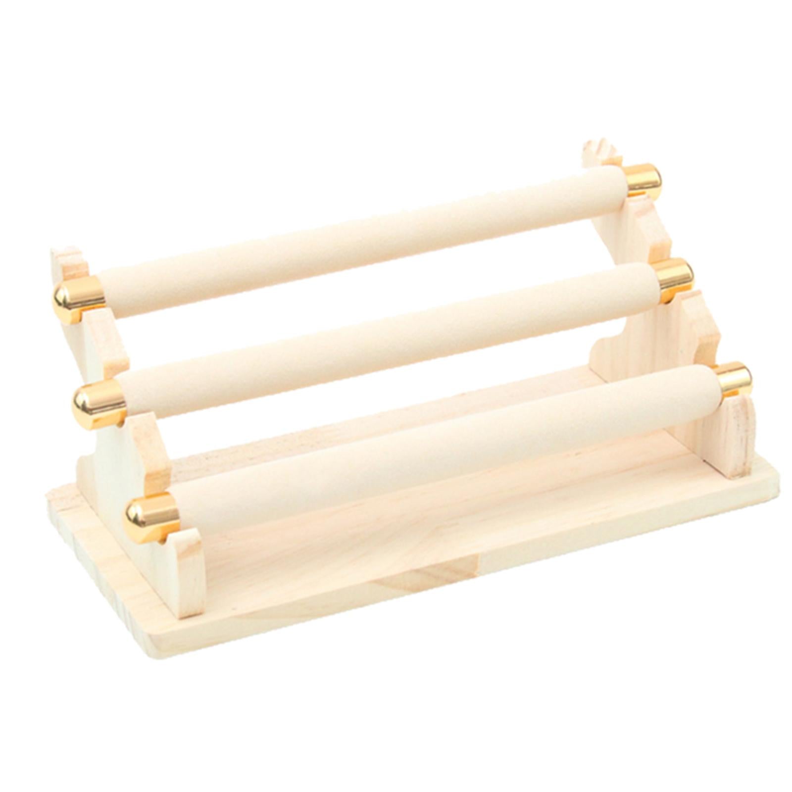 Freestanding Rings Display Holder Showcase Holder for Home Tabletop Beige