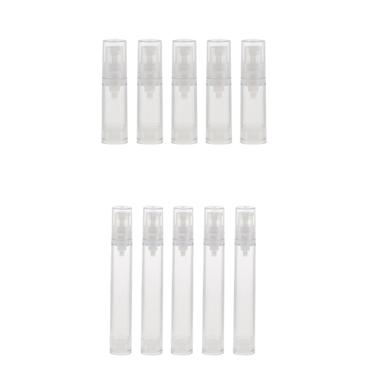 10 Piece 5 & 15ml Pump Press Empty Tubes Cosmetic Cream Lotion Travel Bottle
