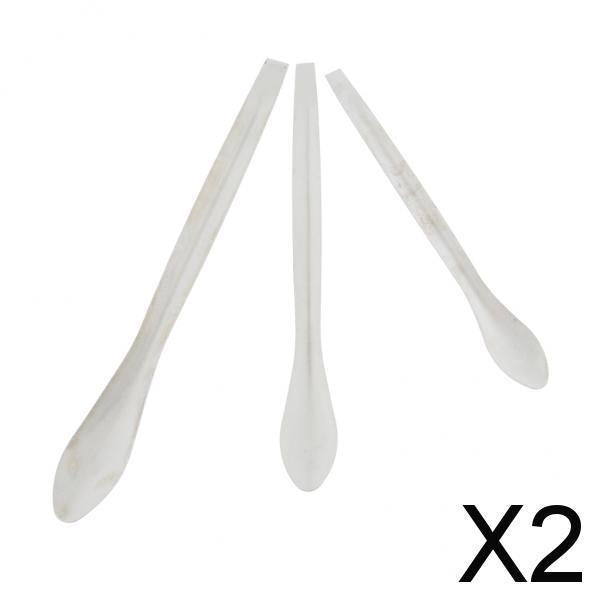 2xSet of 3 Pieces Stainless Steel Dispensing Spoons Lab Micro Scrapers