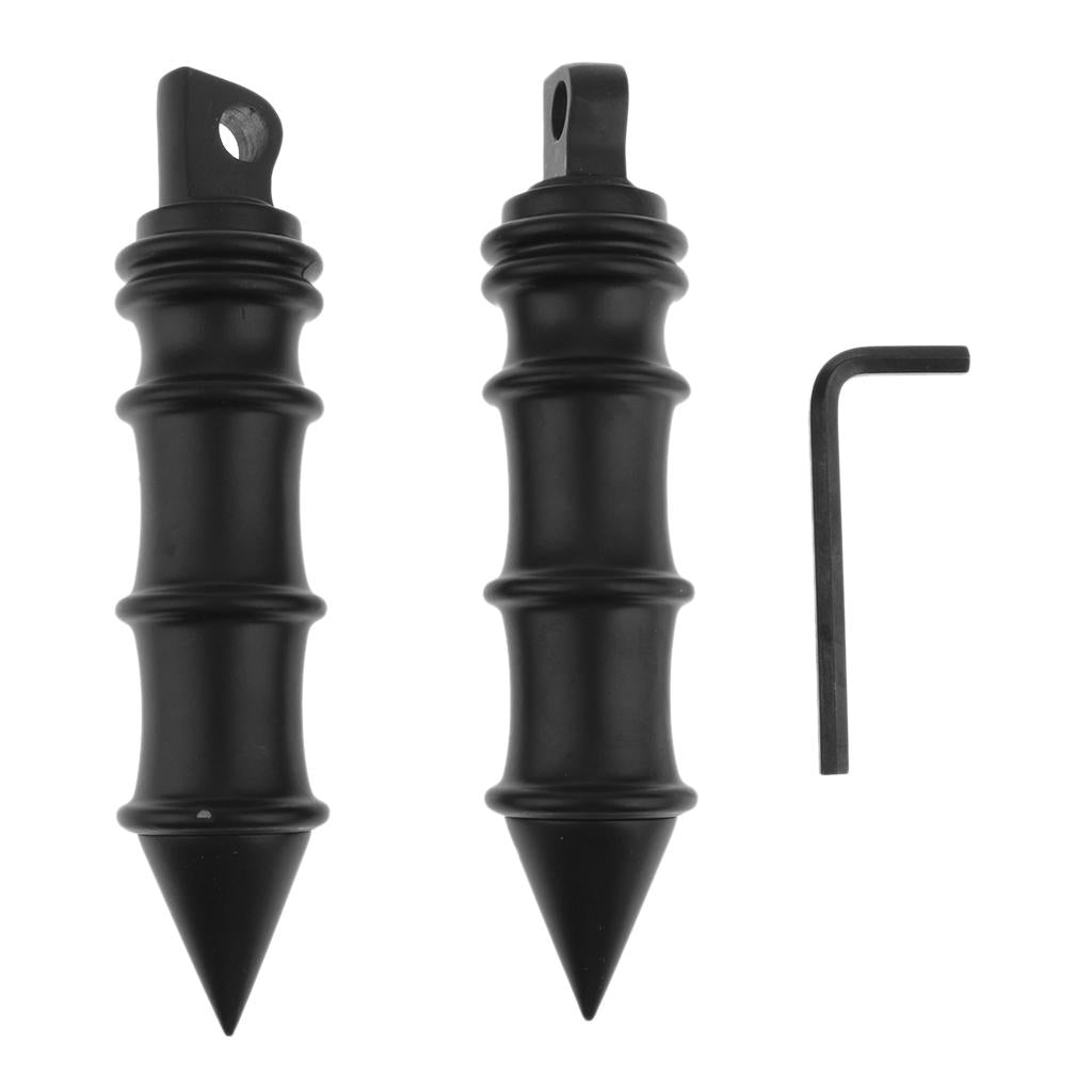 Pair Black Motorcycle Foot Pegs Bracket Folding Engine Crash Bar for Harley