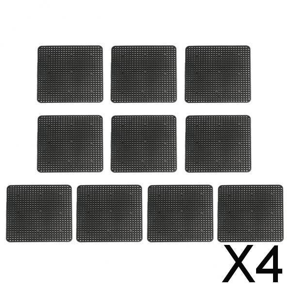 4xSquare Plastic Drainage Mesh Sheet Bonsai Flowerpot Bottom Net 12x12cm_10Pcs