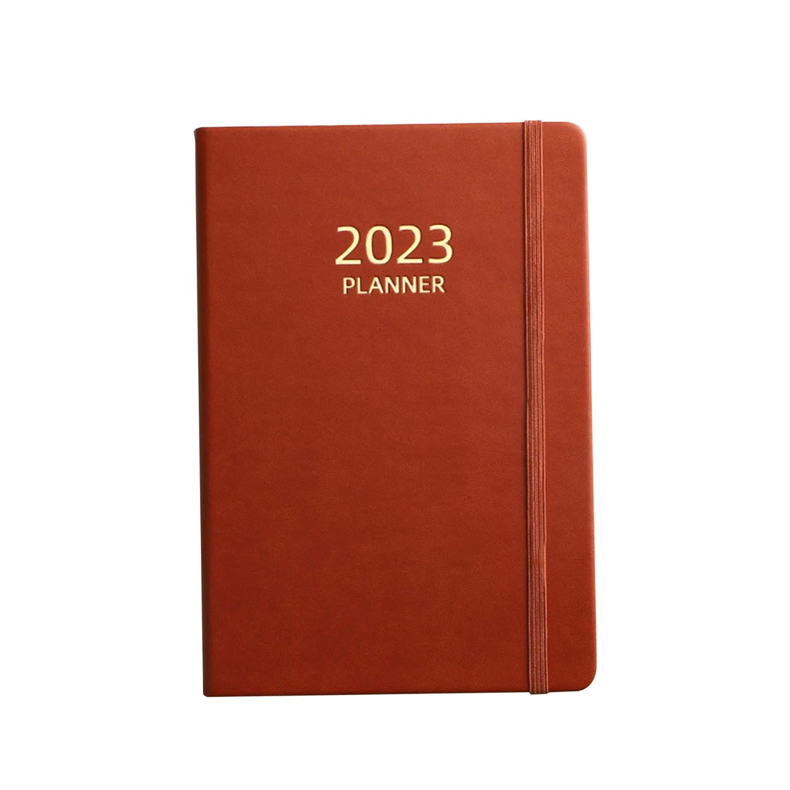 A5 Notebook Planner Journal Notebook 2023 Weekly Planner Notepads PU Cover Brown