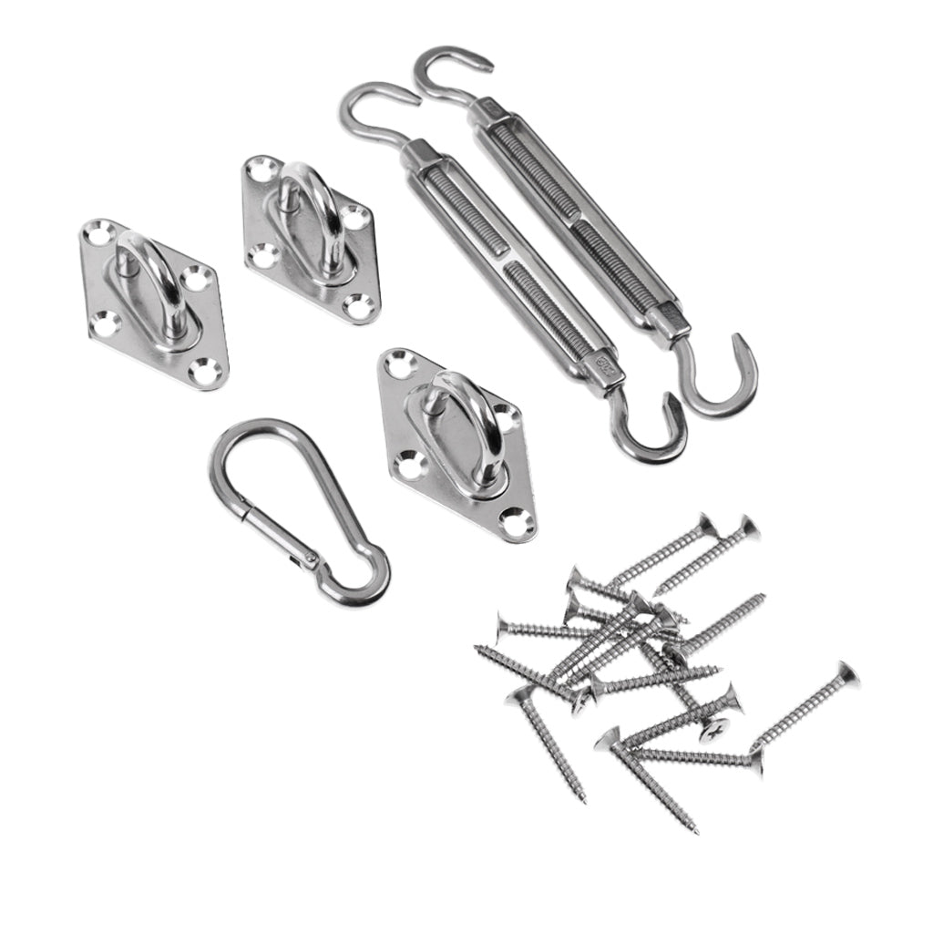 Sun Shade Sails Canopy Stainless Steel Hardware Kit - Turnbuckle Pad Eye
