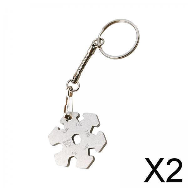 2xBike Spoke Wrench Repair Tool Keychain Stainless Steel Bike Wheel Spoke Tool