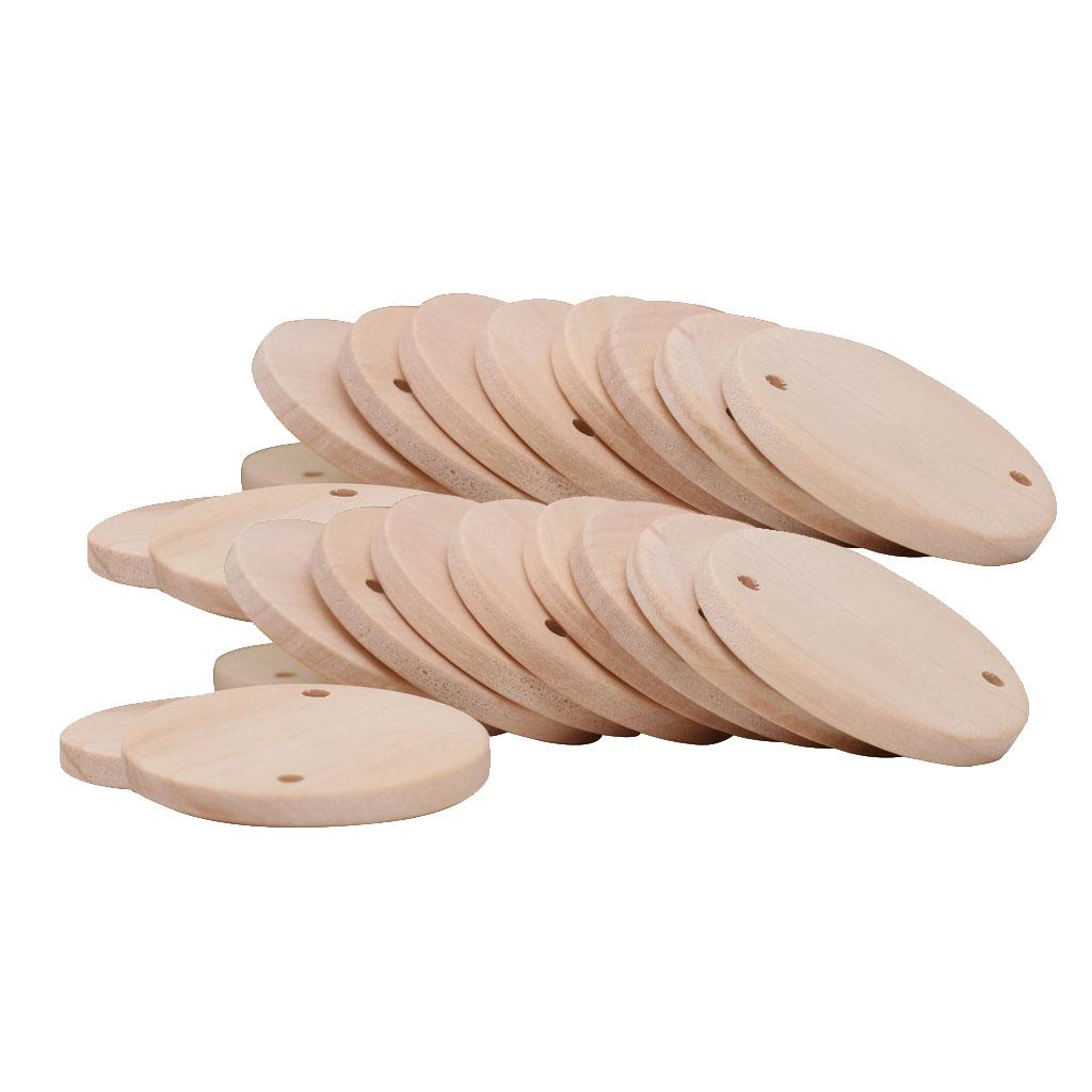 60 Pieces Wholesale Wood Circle Discs Log Discs Untreated Wood Slice DIY