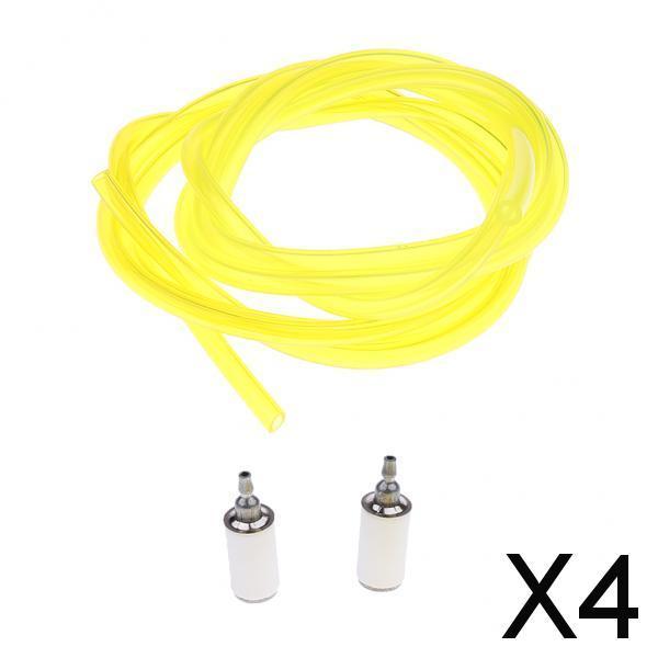 4xFeet Replacement Tygon Petrol Fuel Line Hose 2 Sizes and 2 Fuel Filters Kit