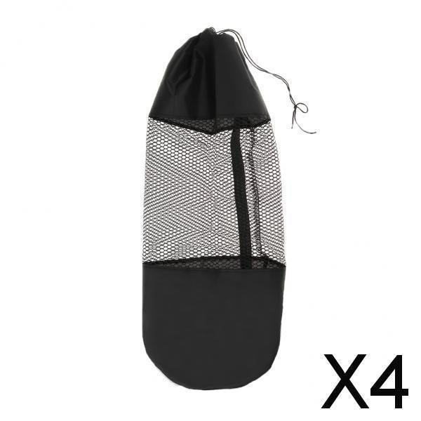 4xPortable Yoga Pilates Mat Sling Bag Shoulder Carrier Mesh Center 10mmx61cm