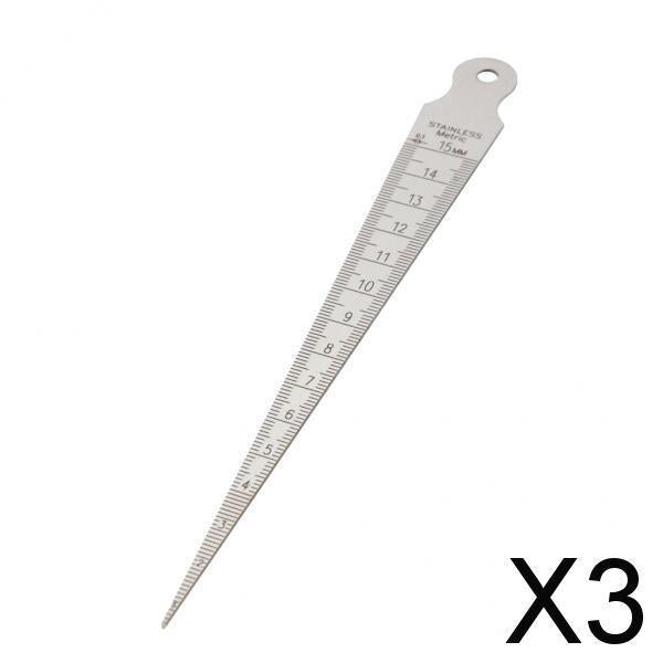 3xWedge Gauge Hole-Diameter Ruler Taper Gap Measurement 1-15mm (0.86mm Depth)