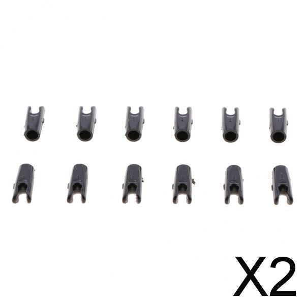 2x12 Pcs Plastic Arrow Nocks SHAFT TAILS for Archery Hunting Shooting Black