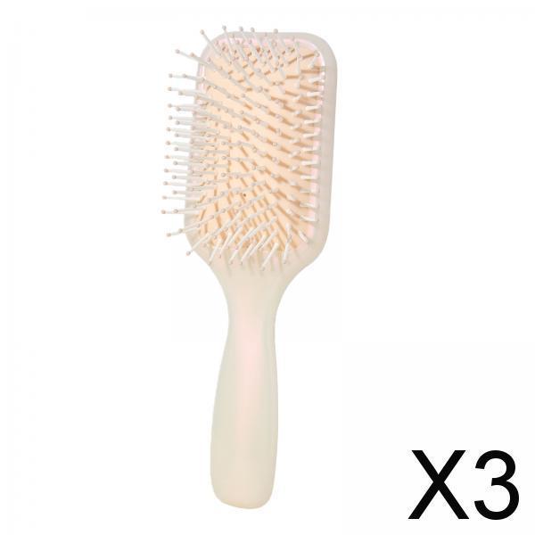 3xAir Cushion Brush Detangling Hair Brush for Salon Home Hairdressing Comb Light Orange