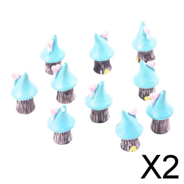 2x10 Pieces Micro Landscape Decorations Resin Ornament Garden DIY Tree House