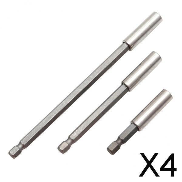 4x3 Pieces 1/4 Hex Mini Precision Magnetic Screwdriver Bit Holder 60-100-150mm